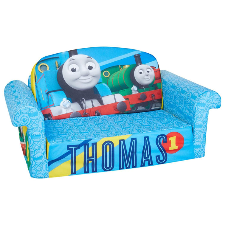 Marshmallow Furniture Thomas Train 2 in 1 Flip Open Kids Foam Chair